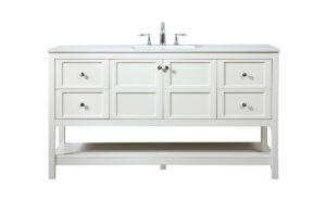 60 inch Single bathroom vanity in white