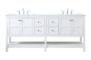 72 inch Double Bathroom Vanity in White