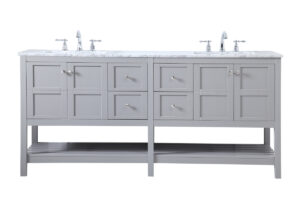 72 inch Double Bathroom Vanity in Gray