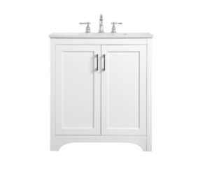 30 inch Single Bathroom Vanity in White