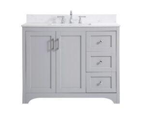 42 inch Single Bathroom Vanity in Grey with Backsplash