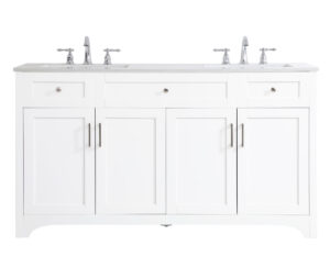 60 inch Double Bathroom Vanity in White