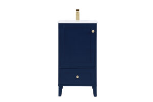 18 inch Single Bathroom Vanity in Blue