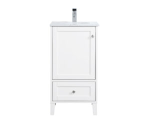 18 inch Single Bathroom Vanity in White