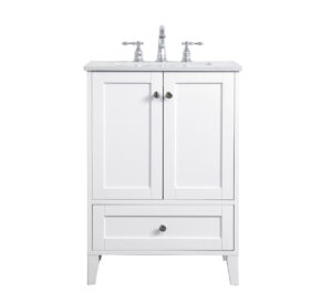 24 inch Single Bathroom Vanity in White