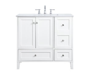 36 inch Single Bathroom Vanity in White