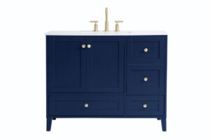 42 inch Single Bathroom Vanity in Blue