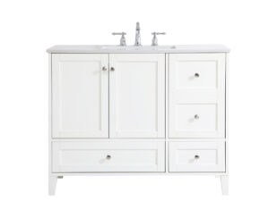 42 inch Single Bathroom Vanity in White