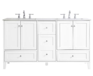 60 inch Double Bathroom Vanity in White