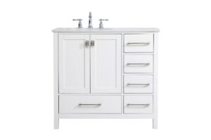 36 inch Single Bathroom Vanity in White