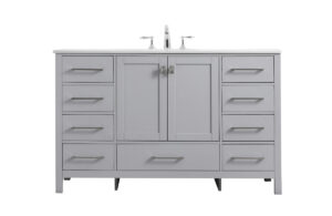 54 Inch SIngle Bathroom Vanity In Grey