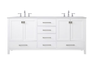72 inch Double Bathroom Vanity in White
