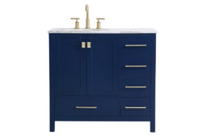 36 inch Single Bathroom Vanity in Blue