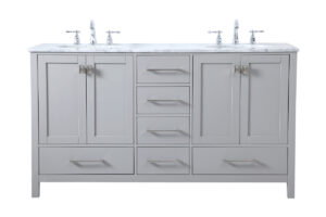 60 inch Double Bathroom Vanity in Gray