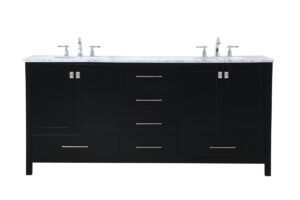 72 inch Double Bathroom Vanity in Black