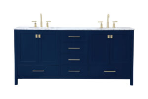 72 inch Double Bathroom Vanity in Blue