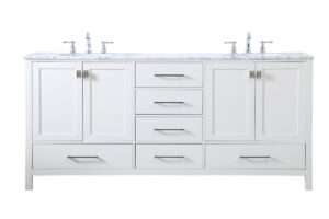 72 inch Double Bathroom Vanity in White