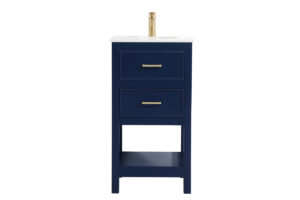 18 inch Single bathroom vanity in blue