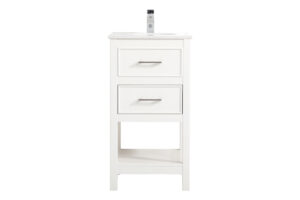 18 inch Single bathroom vanity in white