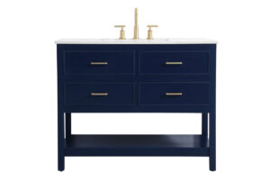 42 inch Single bathroom vanity in blue
