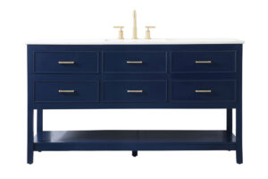 60 inch Single bathroom vanity in blue