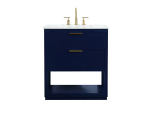 30 inch Single bathroom vanity in blue