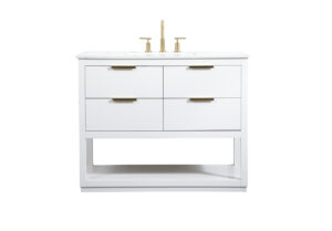 42 inch Single bathroom vanity in white