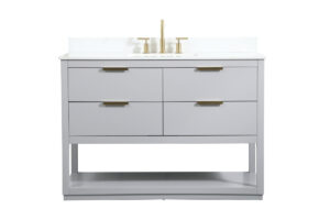 48 inch Single bathroom vanity in grey with backsplash