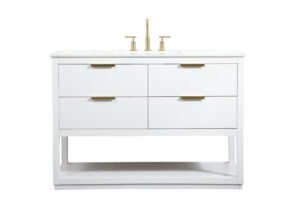 48 inch Single bathroom vanity in white