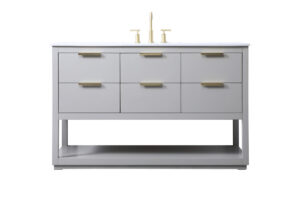 54 Inch SIngle Bathroom Vanity In Grey
