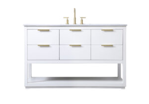 54 Inch SIngle Bathroom Vanity In White