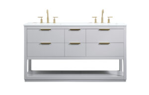 60 inch Single bathroom vanity in grey