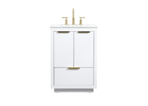 24 inch Single bathroom vanity in white