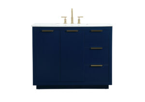 42 inch Single bathroom vanity in blue