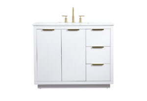 42 inch Single bathroom vanity in white