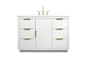 48 inch Single bathroom vanity in white
