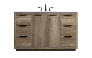 54 Inch SIngle Bathroom Vanity In Natural Oak