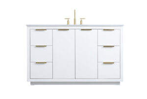 54 Inch SIngle Bathroom Vanity In White