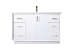 54 Inch SIngle Bathroom Vanity In White