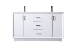 60 Inch Double Bathroom Vanity In White
