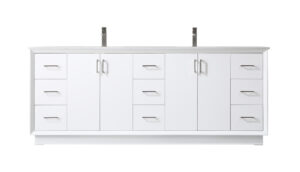 84 Inch Double Bathroom Vanity In White