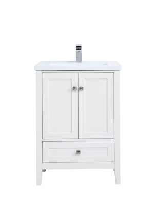 24 In. Single Bathroom Vanity Set In White