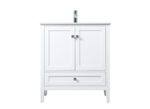 30 Inch SIngle Bathroom Vanity In White