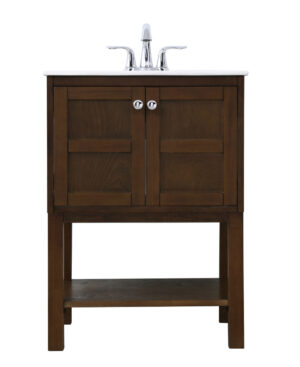 24 in. Single bathroom vanity set in Antique Coffee