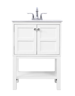 24 in. Single bathroom vanity set in White