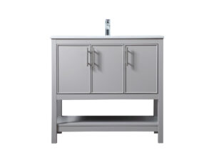 36 Inch SIngle Bathroom Vanity In Grey