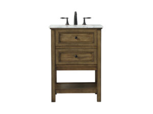 24 inch Single bathroom vanity in driftwood