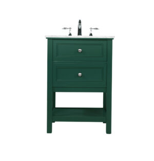 24 inch Single bathroom vanity in green