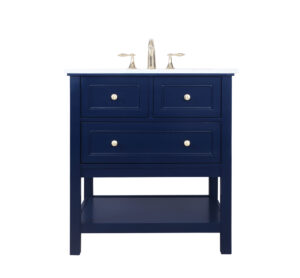 30 inch Single bathroom vanity in Blue
