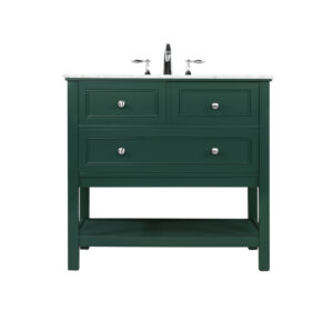 36 inch Single bathroom vanity in green